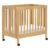 Babyletto Origami Mini Portable Crib Folding with Wheels in Honey, 2 Adjustable Mattress Positions, Greenguard Gold Certified