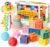 JOYIN Baby Toys – Montessori Toys for Babies, Food-Grade Sensory Present Infant Stacking Circles Teether, Blocks, 3D Stress Balls, Pull String, Learning Gifts for Baby Girls Boys