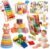 Montessori Baby Toys for Toddlers 1-3, 7-in-1 Educational Activity Toy Set with Soft Cloth Book, Stacking Blocks & Learning Toys, Birthday Gifts for Boys Girls