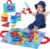 hahaland Montessori Toys for 1 Year Old Boy Girl Birthday Gift – 10 in 1 Cloth Fishing Game Toddler Toys with Stacking Cups – Number Counting, Color Sorting Learning
