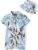 The Children’s Place Baby Boys’ And Newborn Woven Plaid Romper and Hat 2-piece Set