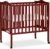 Dream On Me 2-in-1 Lightweight Quick Fold Portable Compact Mini Baby Crib in Cherry, GreenGuard Gold & JPMA, Patented Flat-Folding, Converts to Playpen in Seconds, Locking Wheels, 1″ Mattress Pad