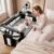 Kinder King 4 in 1 Portable Baby Playard, Foldable Baby Bedside Crib w/Bassinet, Infant Pack and Play Playard Toddler Large Playpen, Newborn Changing Table, Storage Basket, Grey
