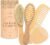 Wooden Baby Hair Brush Grooming Kit with Beech Wood Goat Hair Brush, Cradle Cap Brush, Silicone Scalp Massager, Ultra Soft Bristle Brush | Gender Neutral Newborn Hairbrush Set for Boy or Girl