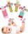 SSK Soft Baby Wrist Rattle Foot Finder Socks Set,Cotton and Plush Stuffed Infant Toys,Birthday Holiday Birth Present for Newborn Boy Girl 0/3/4/6/7/8/9/12/18 Months Kids Toddler,4 Cute Animals