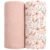lulumoon Muslin Swaddle Blankets for Newborn – Soft Receiving Blankets – Floral Print Nursery Gift for Baby Girls(Pink Flower)