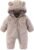 AiWMGL Newborn Baby Bear Outfit With Fold-Over Mittens and Footies Girls Boys Winter Fleece Clothes Hooded Romper Snowsuit