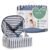 BabyToLove Easy Up Baby Booster Seat | Lightweight On The Go and Easy to Carry | Foldable Toddler Booster Seat with Harness for Travel and Dining | Blue Stripes