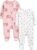 Simple Joys by Carter’s Baby Girls’ 2-way Zip Thermal Footed Sleep and Play, Pack of 2
