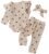 Fullfamous Baby Girl’s 3pc Rib Frill Long Sleeve Romper and Pant Set
