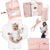 Premium Portable Diaper Changing Pad – CPC Certified Waterproof 2-in-1 Diaper Clutch & Changing Mat with Head Cushion – Bonus Insulated Bottle Bag – Travel Kit Gift for Baby Girls & Boys (Peach)