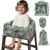 Baby High Chair Cover Restaurant with Strap Pads & 3-Point Harness, Machine Washable, Waterproof Portable Highchair Covers for Eating, Travel, Home Use – Fits Wooden Chairs, Green Dinosaurs