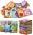 Dr.Rapeti Soft Cloth Books Baby Books Bath Books 6-Pack for Baby Infant Toddler Kids Crinkle Squeaky Washable Chewable Non-Toxic Early Educational Giftable