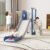kinbor 6 in 1 Toddler Slide PlaySet – Indoor Outdoor Fun for Kids Ages 1-3, Includes Basketball Hoop, Telescope, Storage & Climber, Safe, Sturdy Baby Slide for Backyard Playground, Blue