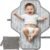 KeaBabies Portable Changing Pad for Baby, Travel – 26 x 21 Wipeable, Waterproof, Foldable Baby Diaper Changing Mat for Diaper Bag, Caddy, Car, Bed, Newborn, Compact Changer Mat Station (Classic Gray)