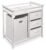 Badger Basket Modern Baby Changing Table – Nursery Furniture with Laundry Hamper and 3 Storage Drawers – Diaper Changing Station with Safety Belt, Changing Pad, and Organizer Baskets – White