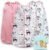 Cute Castle Baby Sleep Sack 0-6 Months – Lightweight 100% Cotton 2-Way Zipper TOG 0.5 Infant Wearable Blanket, Newborn Essentials Toddler Sleep Clothes (3 Pack Pink)