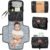 KeaBabies Portable Diaper Changing Pad, Travel, Car – Large Waterproof Baby Changing Mat, Wipeable, Padded, On The Go Travel Diaper Clutch Bag, Easy to Use Pockets for Newborn Essentials (Black Geo)