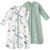 Baby Sleep Sack 0-6 Months, Long Sleeve Baby Wearable Blanket 0.5 Tog with Mittens, 2-Way Zipper Newborn Cotton Sleeping Sack for Boy and Girl Green Dinosaur 2 Pack (Small)