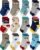 RATIVE Non Skid Anti Slip Crew Socks With Grips for Baby Infant Toddlers Kids Boys