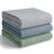 Comfy Cubs Muslin Swaddle Blankets Pack of 3, 42 x 42 Inch Soft 100% Cotton Baby Blanket Set, Large Wraps for Newborns – Self-Soothing Swaddles for Newborns – Heather Blue, Pacific Blue, Fern
