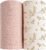 Konssy Muslin Swaddle Blankets for Boys Girls, 2 Pack Receiving Baby Blanket Large 47 x 47 inches, Soft Breathable Swaddling Wrap for Unisex Newborn (Pink, Floral)