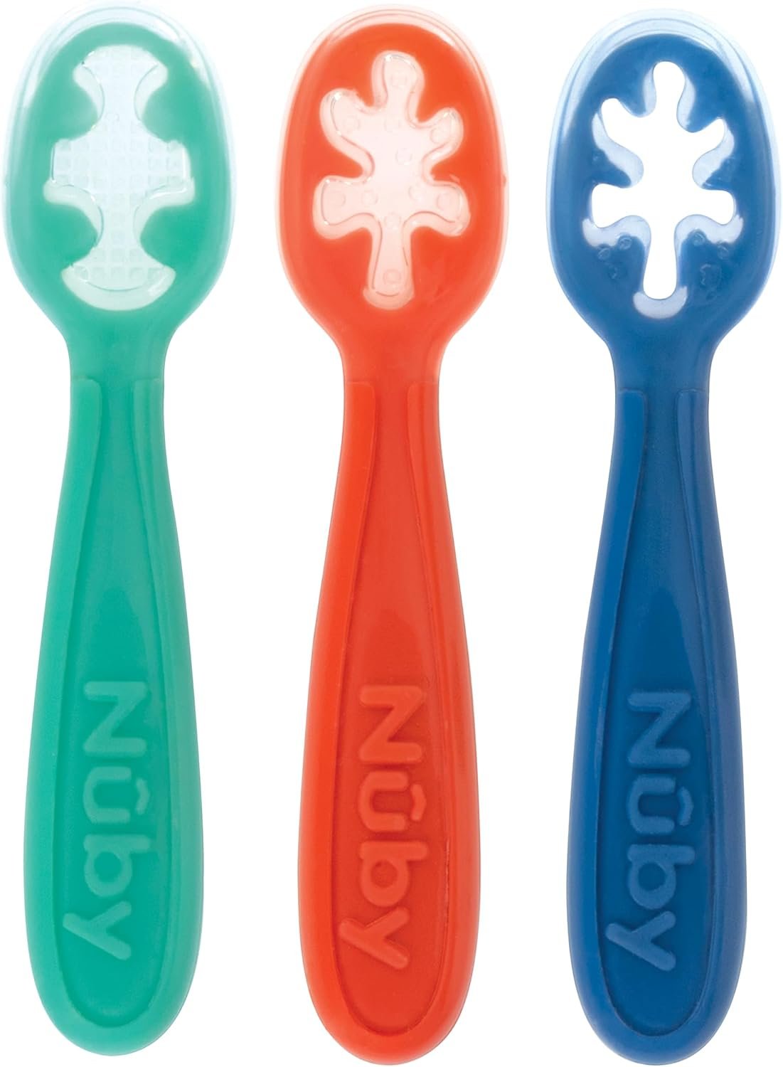 Nuby Baby’s First Spoons Set – (3-Pack) Feeding Utensils for Babies – 6+ Months