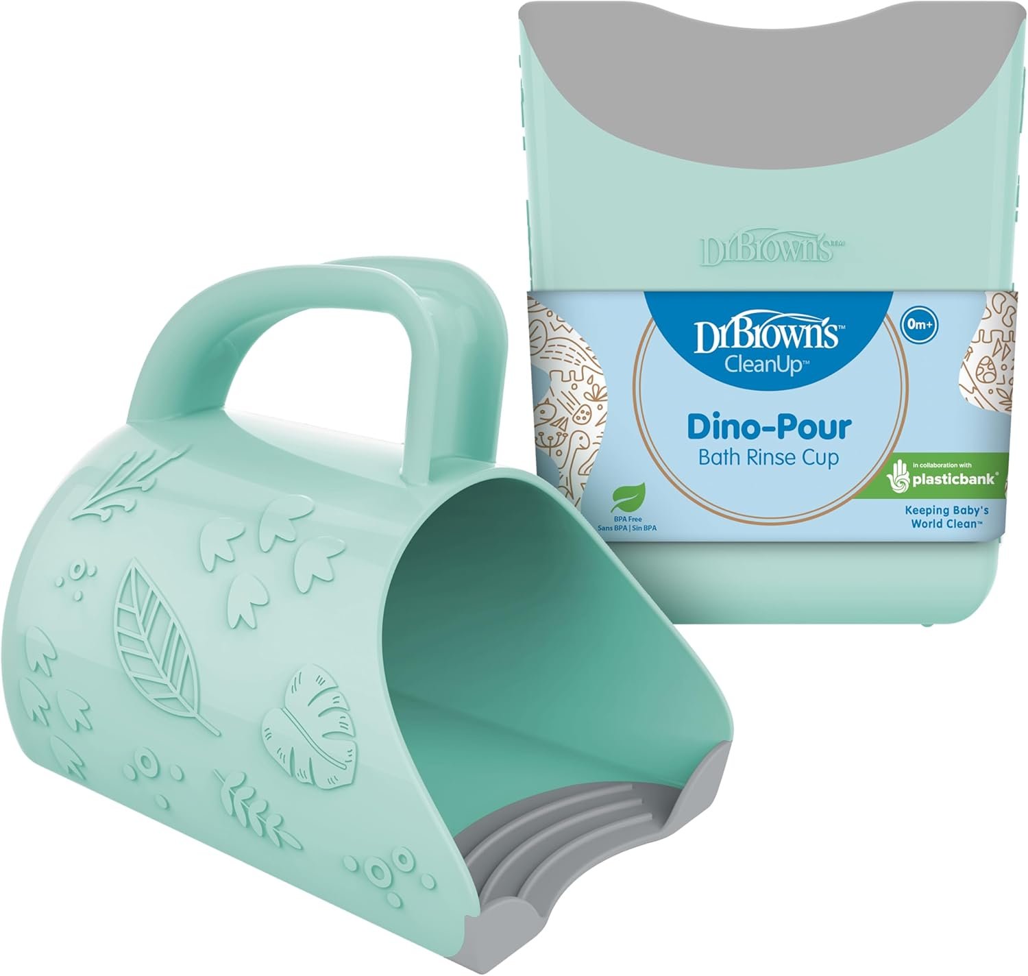 Dr. Brown’s CleanUp Dino-Pour Baby Bath Rinse Cup, Tear-Free Rinsing for Babies and Toddlers, BPA Free